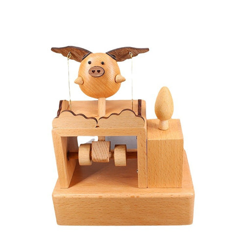 Flying Pig Wind-Up Music Box – Vintage Mechanical Melody Keepsake Gift